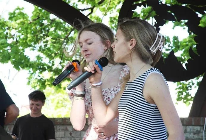 Young students leading worship and revival prayers at the National Day of Prayer event in Idaho