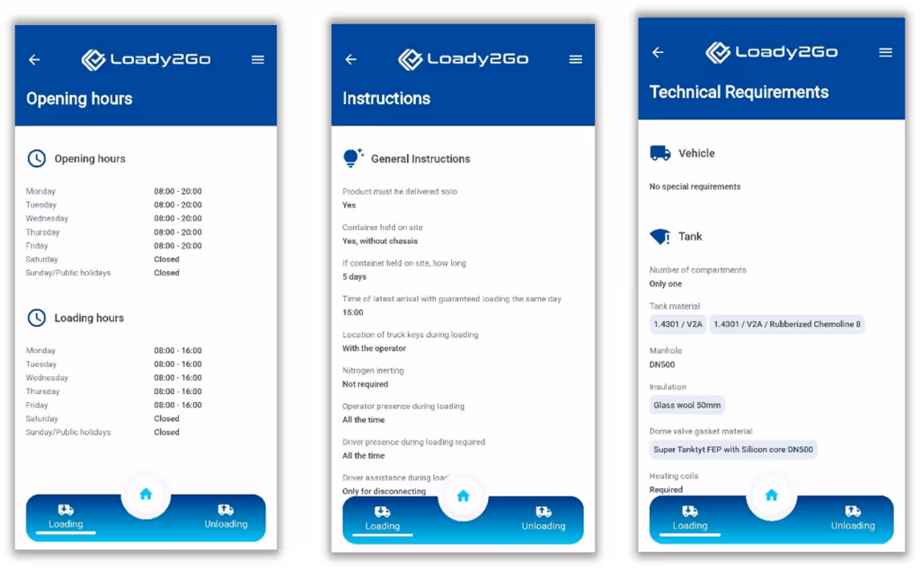 Enhancements Loady2Go Driver View
