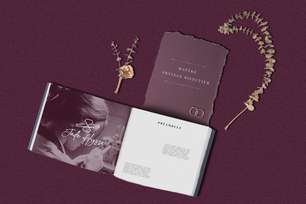 Artisan bijoutier création du livre de présentation