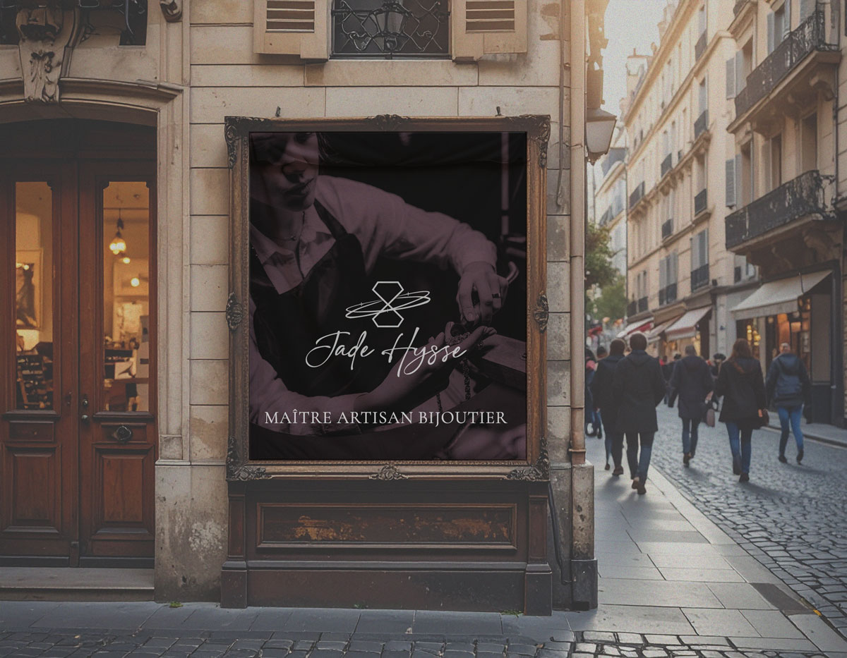 Artisans Bijoutier création de la bâche publicitaire grand format pour le magasin