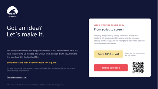 Video Storyboard, video offer slide