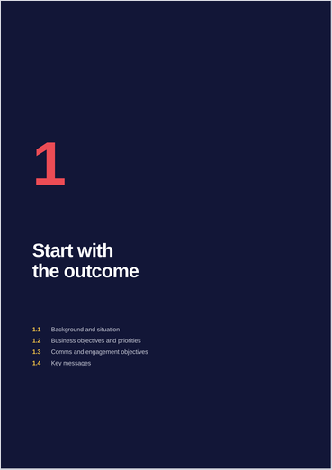 Start with the outcome, section cover