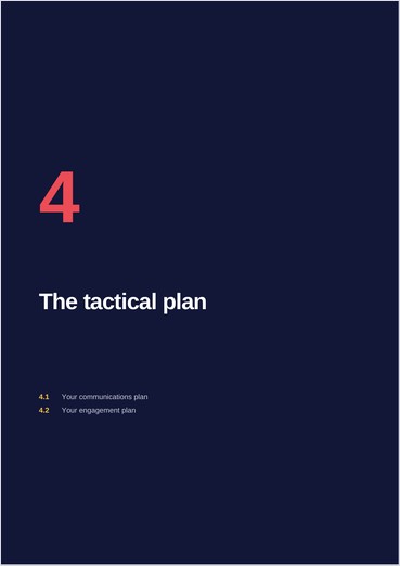 The tactical plan, section cover