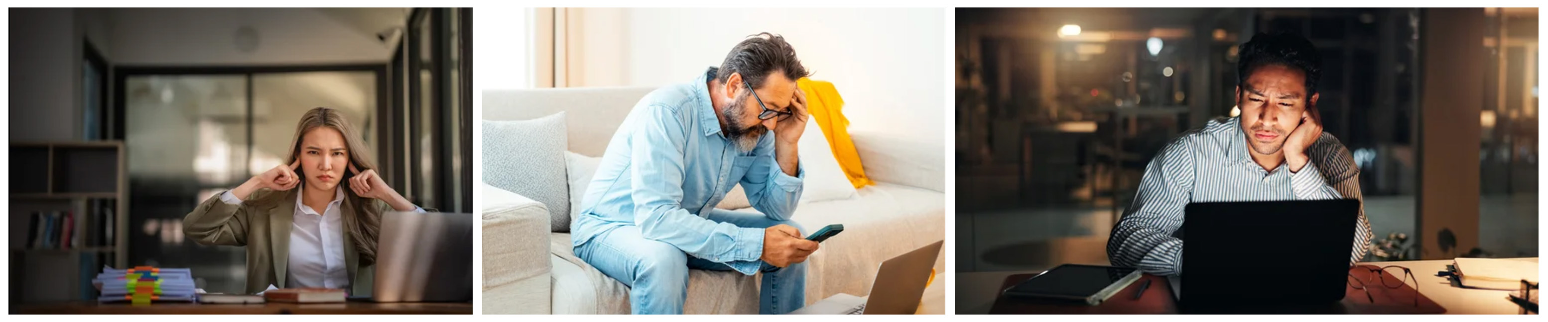 Workers receive the concerning news of a company restructure in various settings
