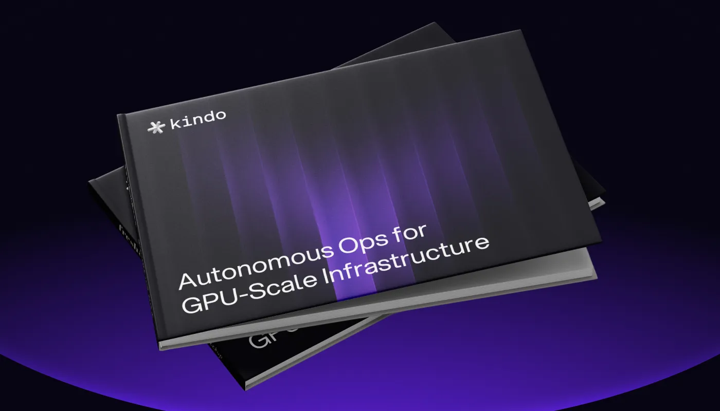 A book image that says "Autonomous Ops for GPU-Scale Infrastructure"