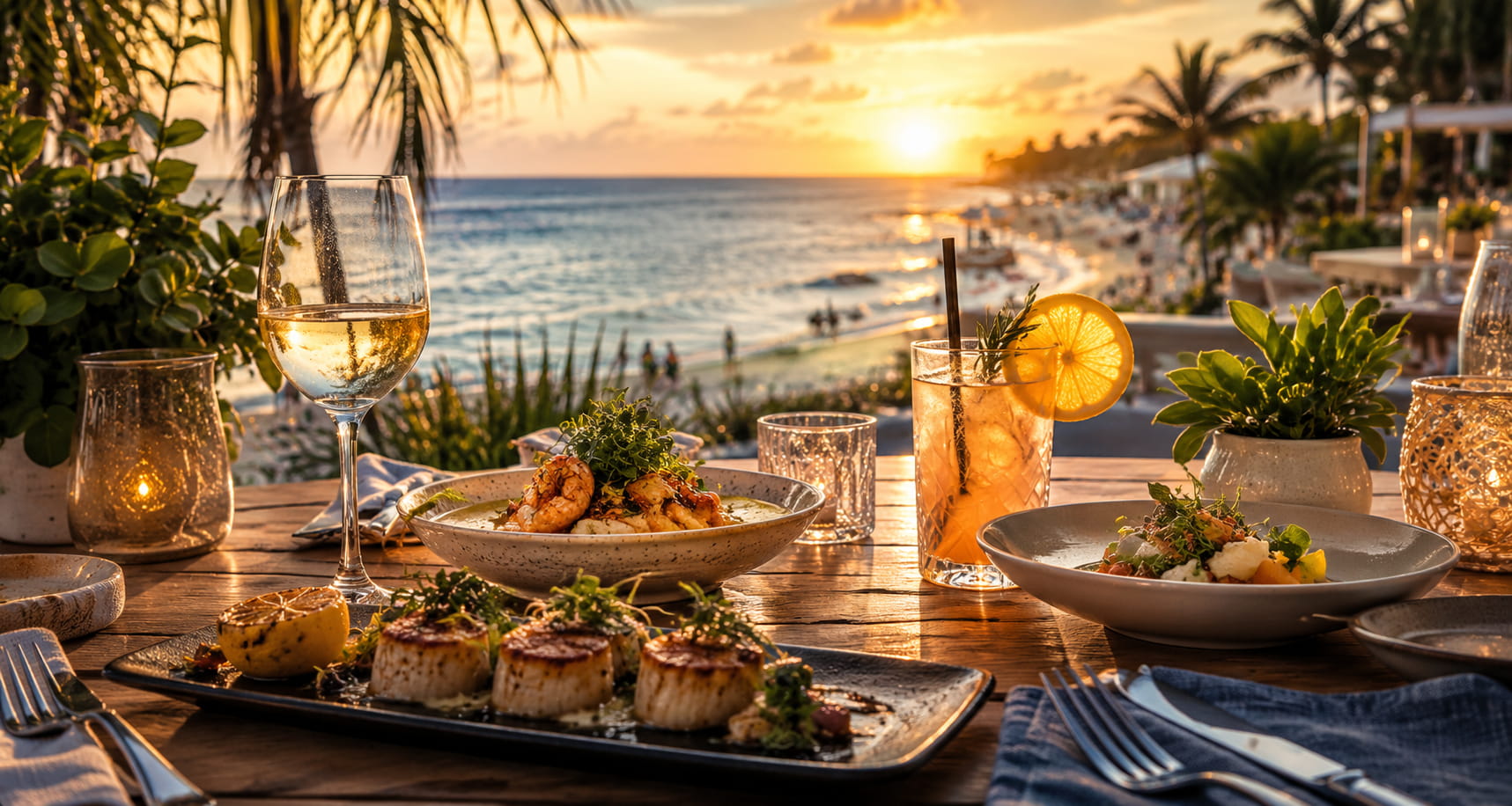 Naples Summer Dining — coastal sunset dining scene