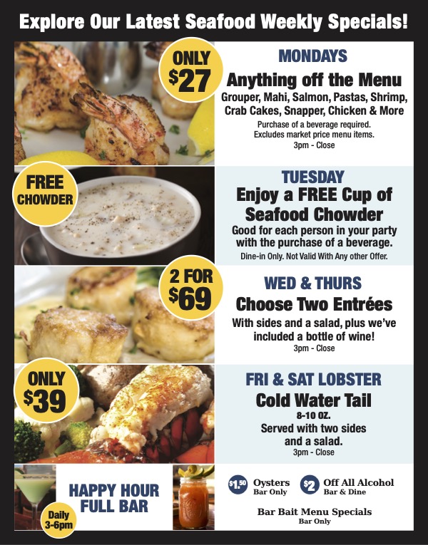 Mr. Big Fish Naples weekly seafood specials