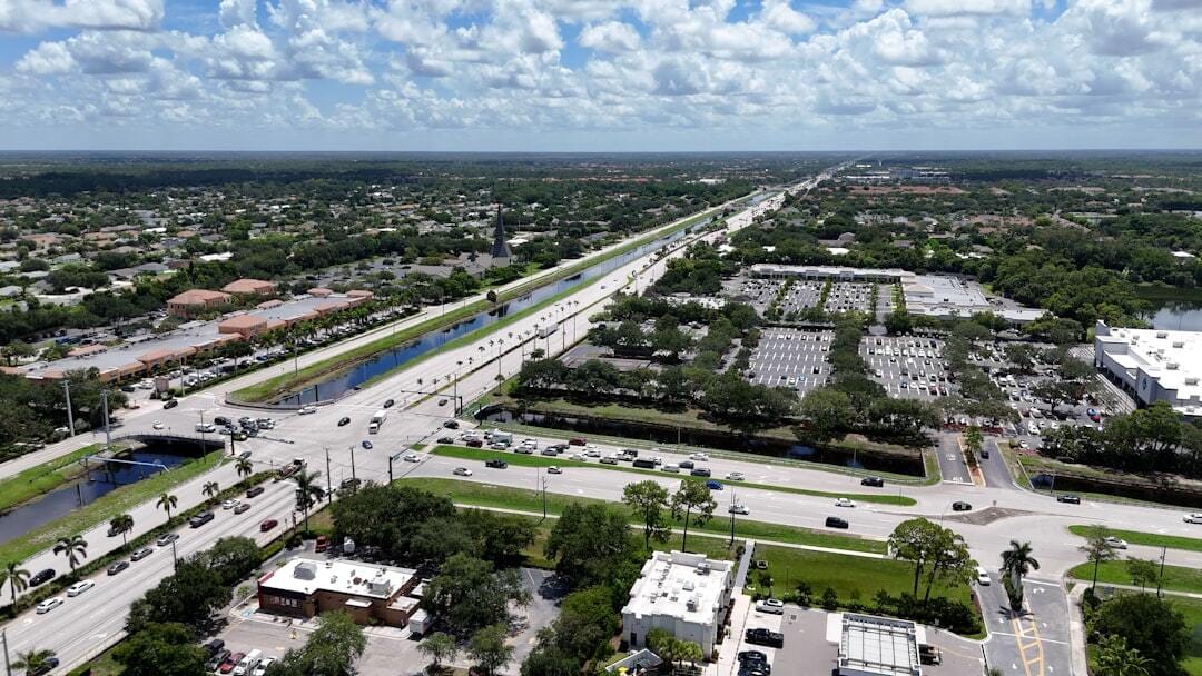 Aerial view of Naples, Florida roadways and major intersections, Immokalee Road.
