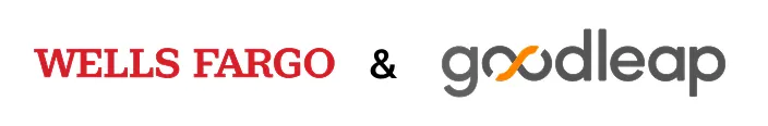 Wells Fargo and Goodleap logos side by side on white background