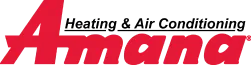 Amana Heating & Air Conditioning logo in red and black