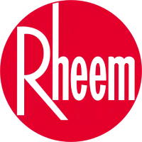 The Rheem logo, featuring the company name in gray text within a red circle.
