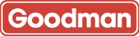 The Goodman logo, featuring the company name in white text on a red, rounded rectangle.
