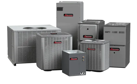 Display of energy-efficient air conditioning units in a store highlighting different models and ratings