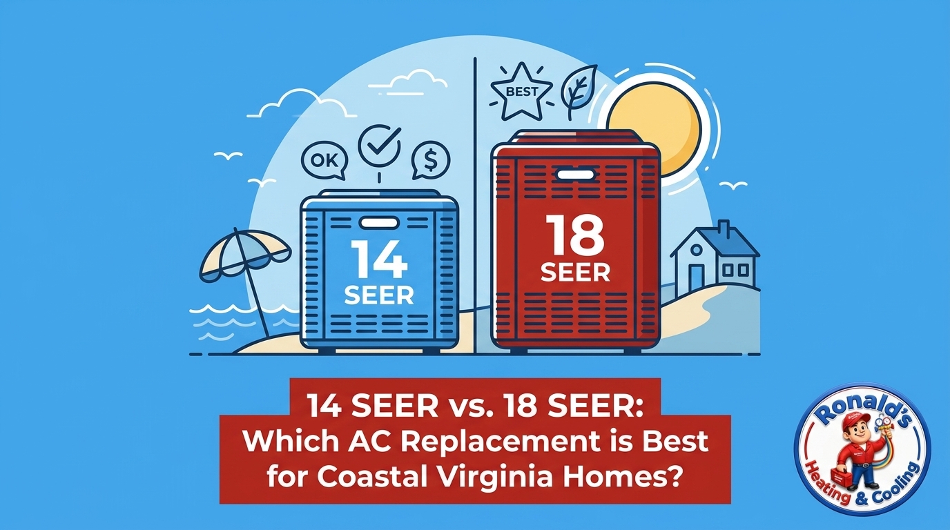 Choosing Between a 14 SEER and 18 SEER AC Replacement for Coastal Virginia Homes