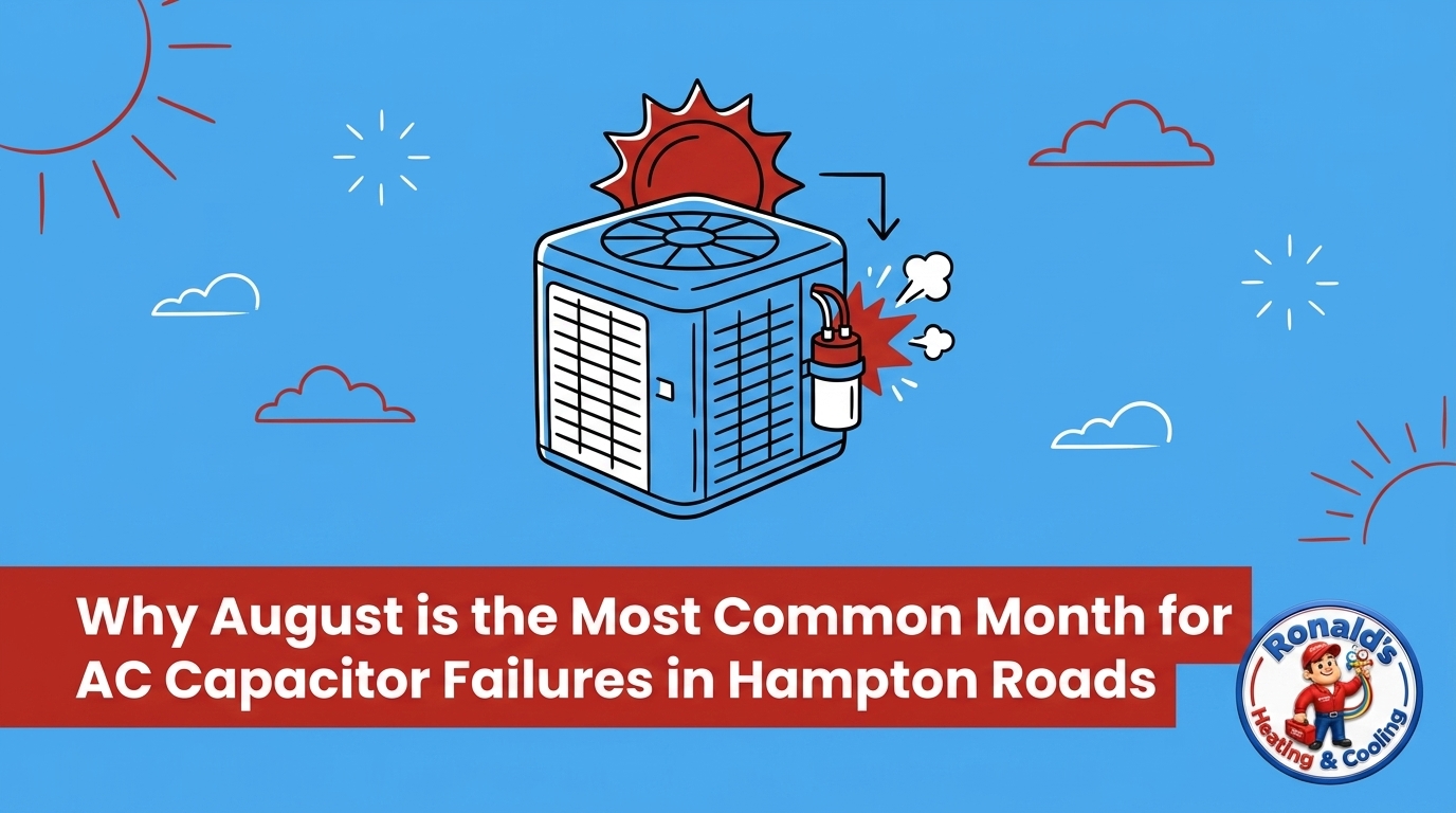 Why August is the Most Common Month for AC Capacitor Failures in Hampton Roads