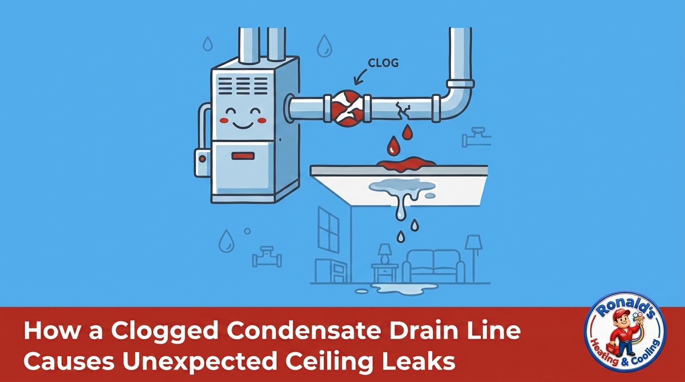 How a Clogged Condensate Drain Line Causes Unexpected Ceiling Leaks