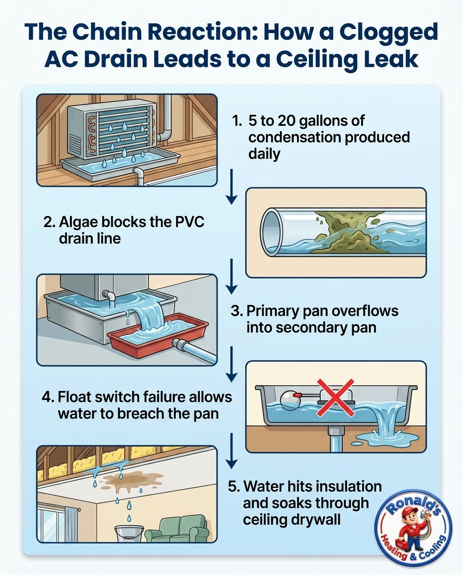 The Chain Reaction: How a Clogged AC Drain Leads to a Ceiling Leak