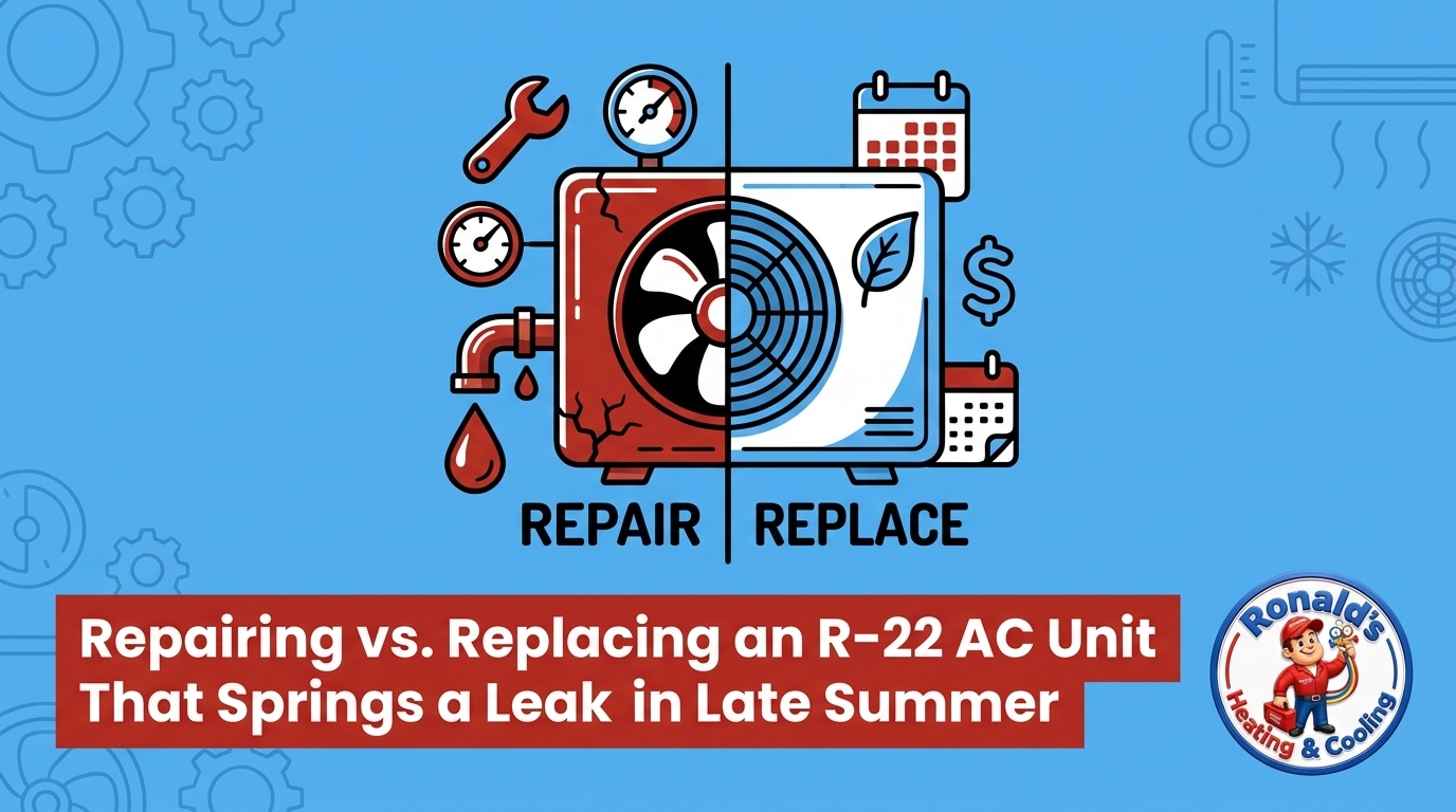 Repairing vs. Replacing an R-22 AC Unit That Springs a Leak in Late Summer