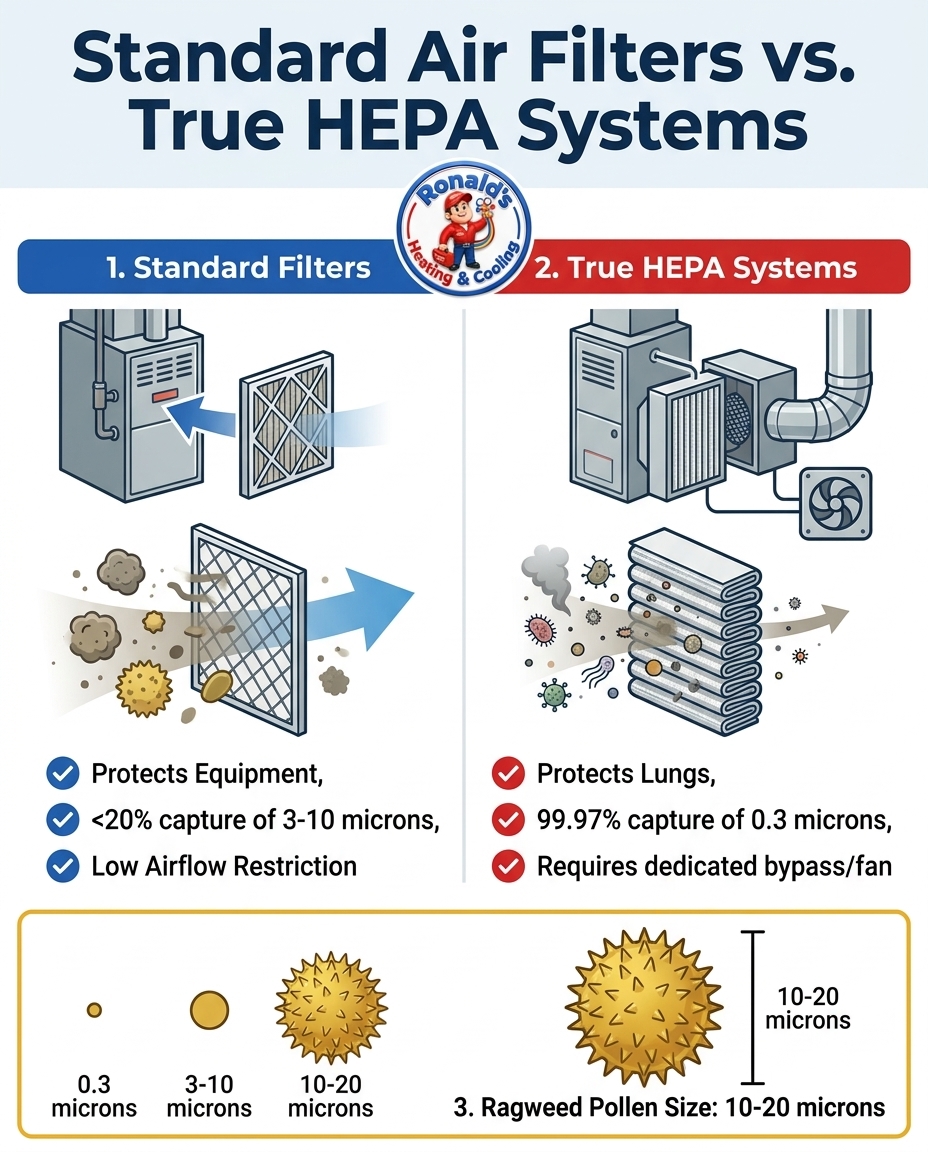 Standard Air Filters vs. True HEPA Systems