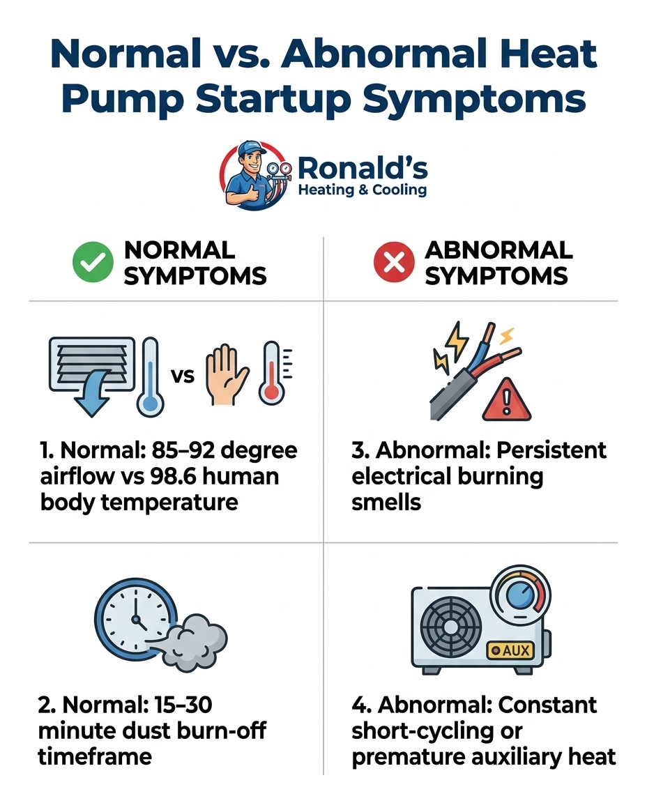 Normal vs. Abnormal Heat Pump Startup Symptoms