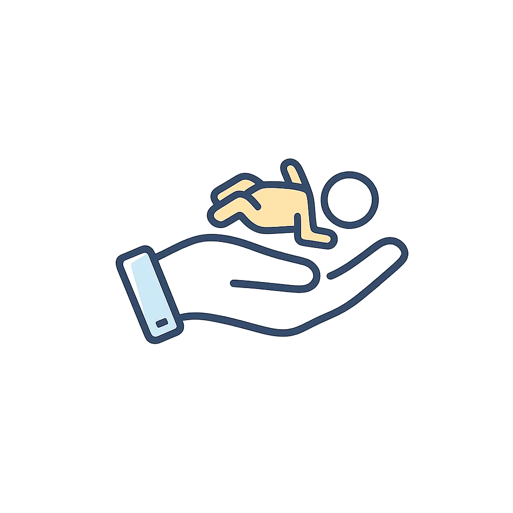 Haltende Hand mit Baby