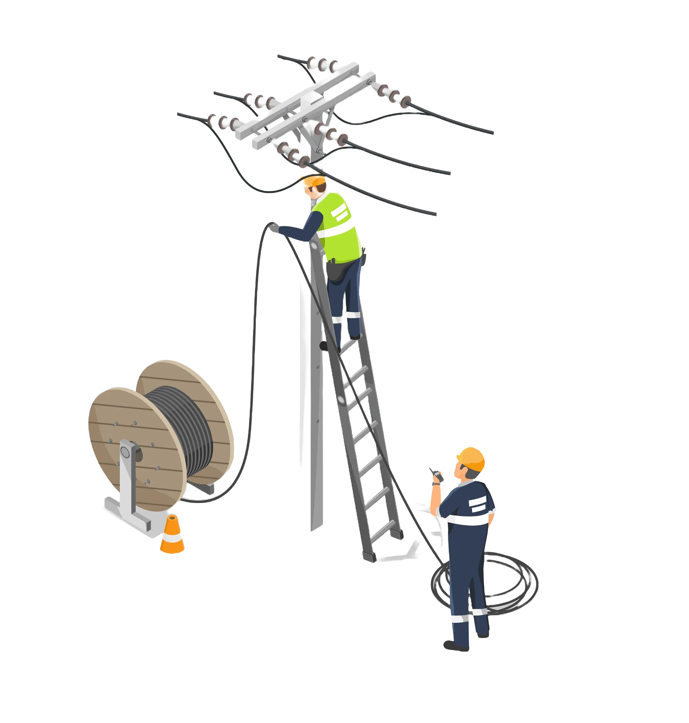 Illustration of fiber optic cable installation as part of modernizing communication networks.