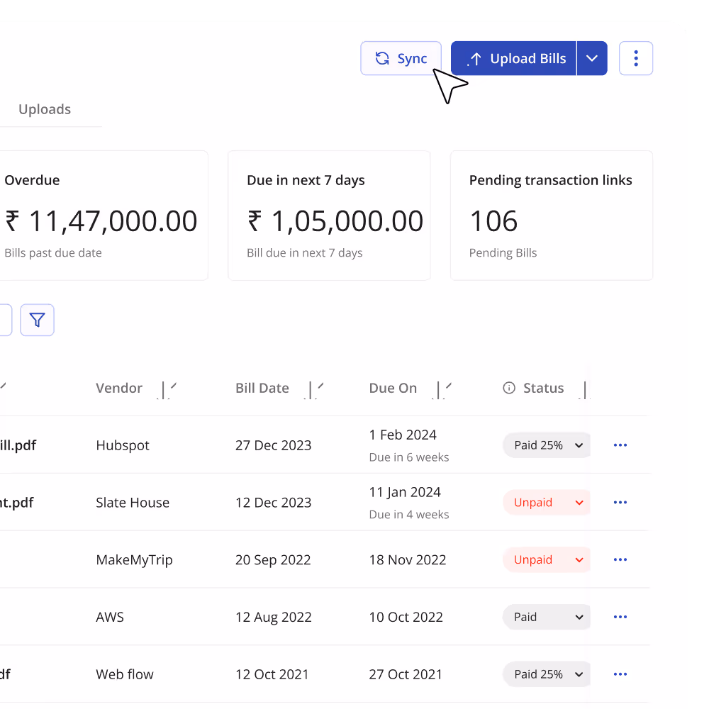 One-click sync to accounting tool