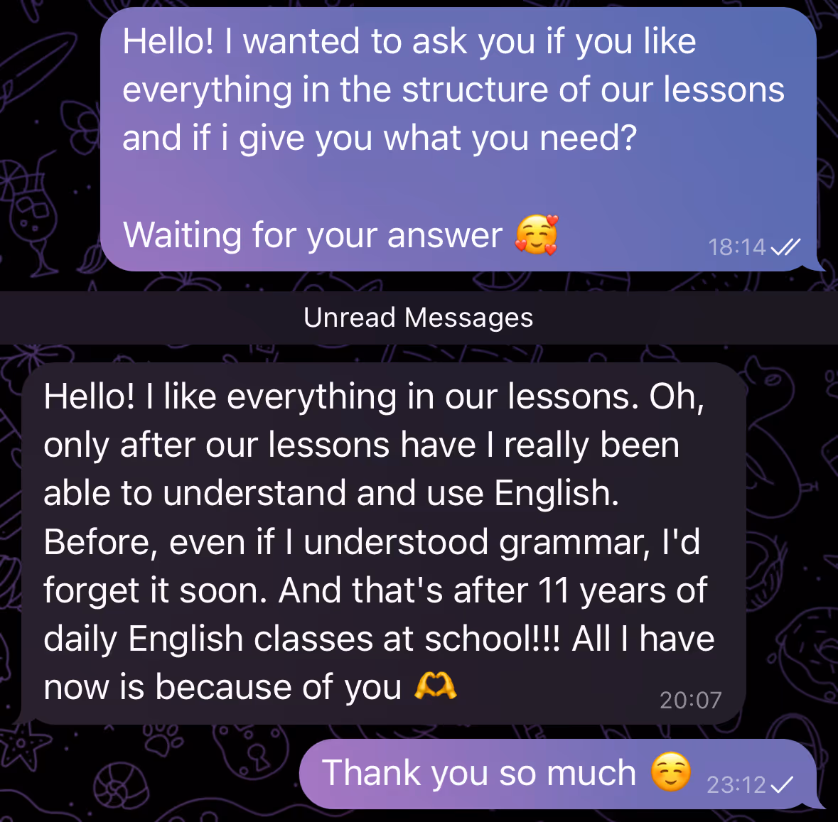 Отзыв о занятиях по английскому с Даяной