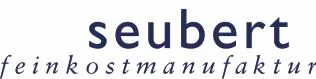 Logo „seubert feinkostmanufaktur“ in schlichter Typografie.