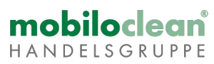 Logo „mobiloclean Handelsgruppe“ in grüner Schrift.