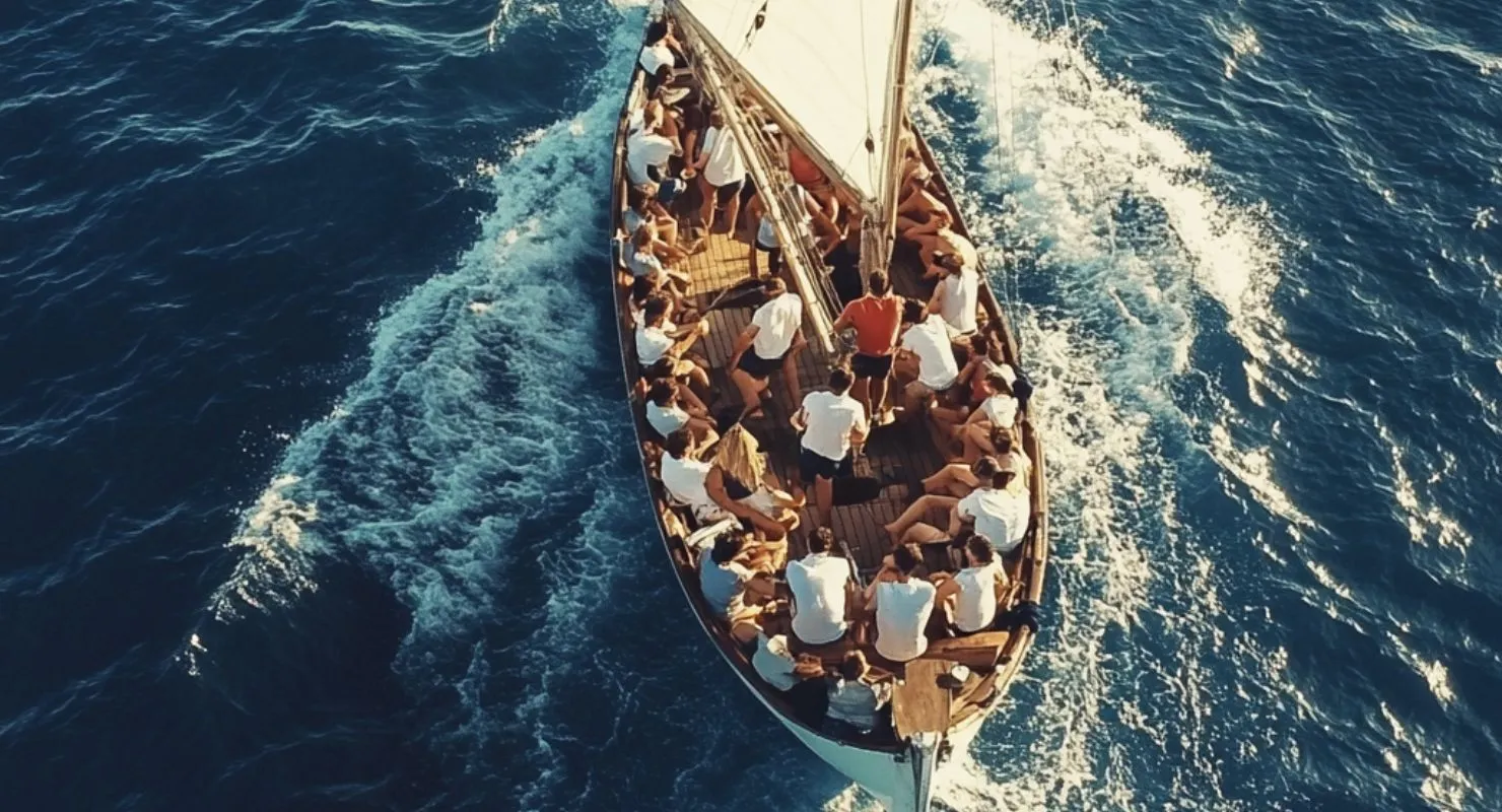 Excursion en bateau au large d’Athènes pour sublimer un lancement de produit exclusif avec INÜI Collection.