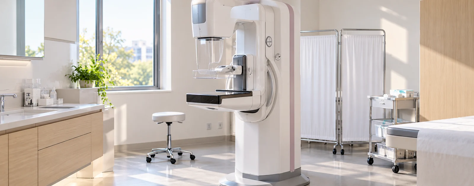 Mammographe installé dans une salle de radiologie dédiée au dépistage du cancer du sein.