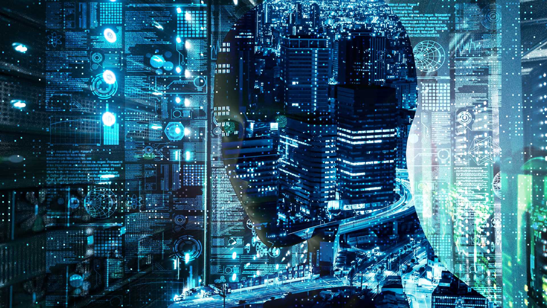 Système informatique avec ombre humaine