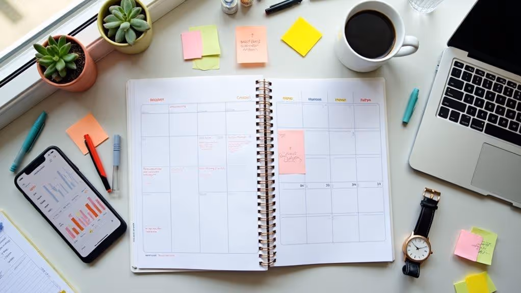 Notebook with a checklist and laptop on a desk, representing a structured plan to recover from YouTube issues.
