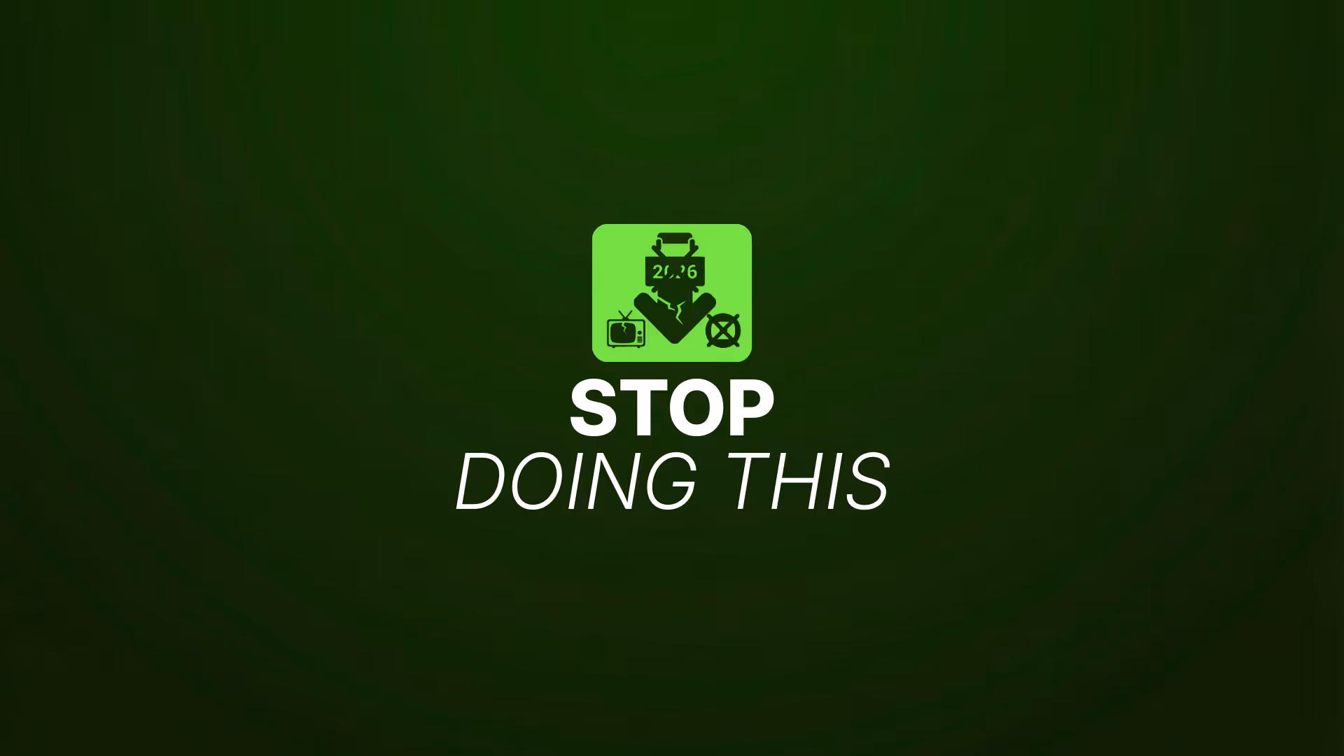 Graphic showing a green background, an icon above, and the words “Stop Doing This” in large text.