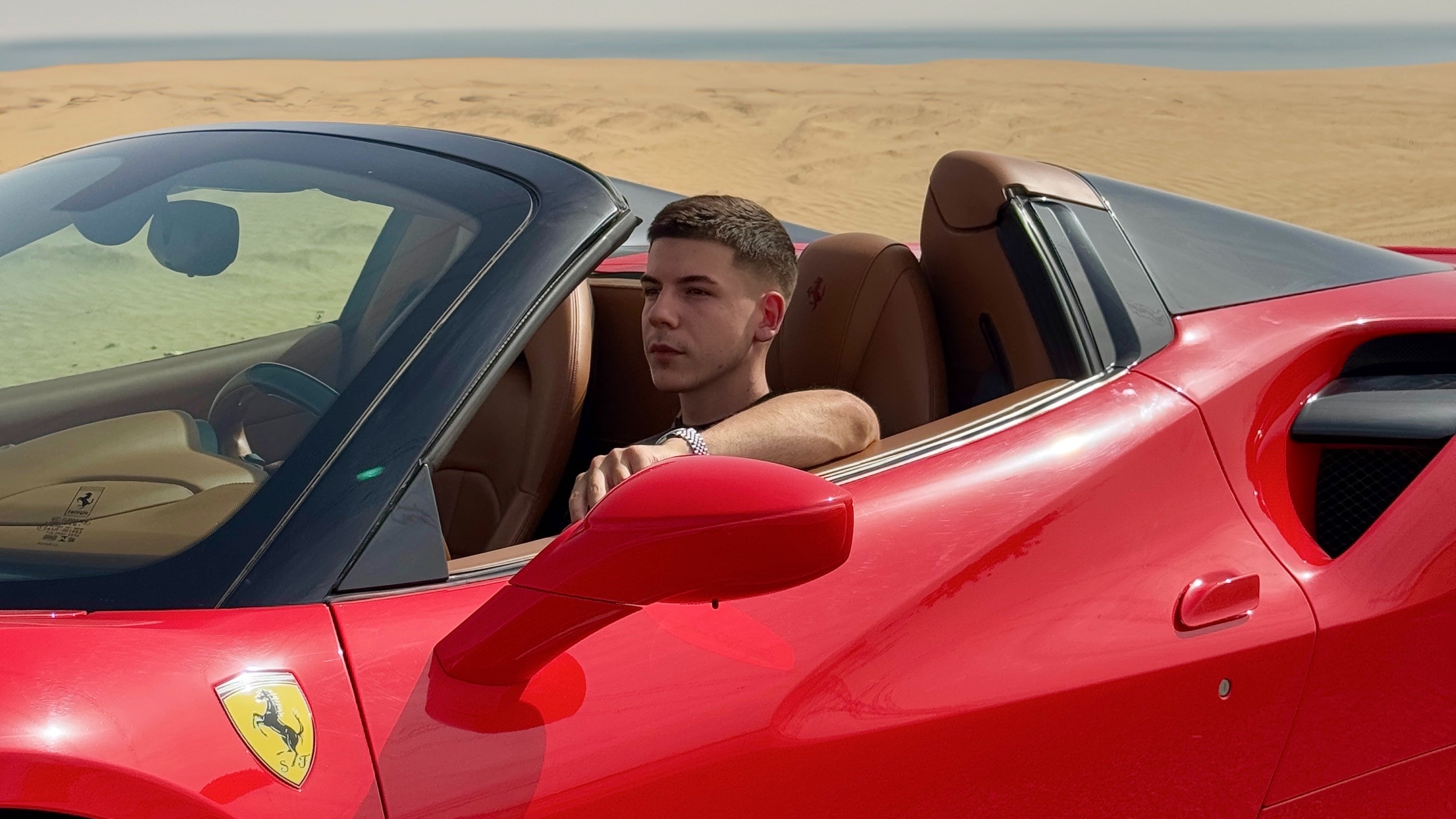 Dave Nick driving a Ferrari