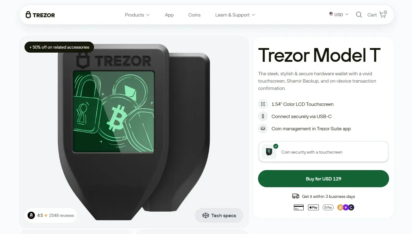 Trezor Modello T