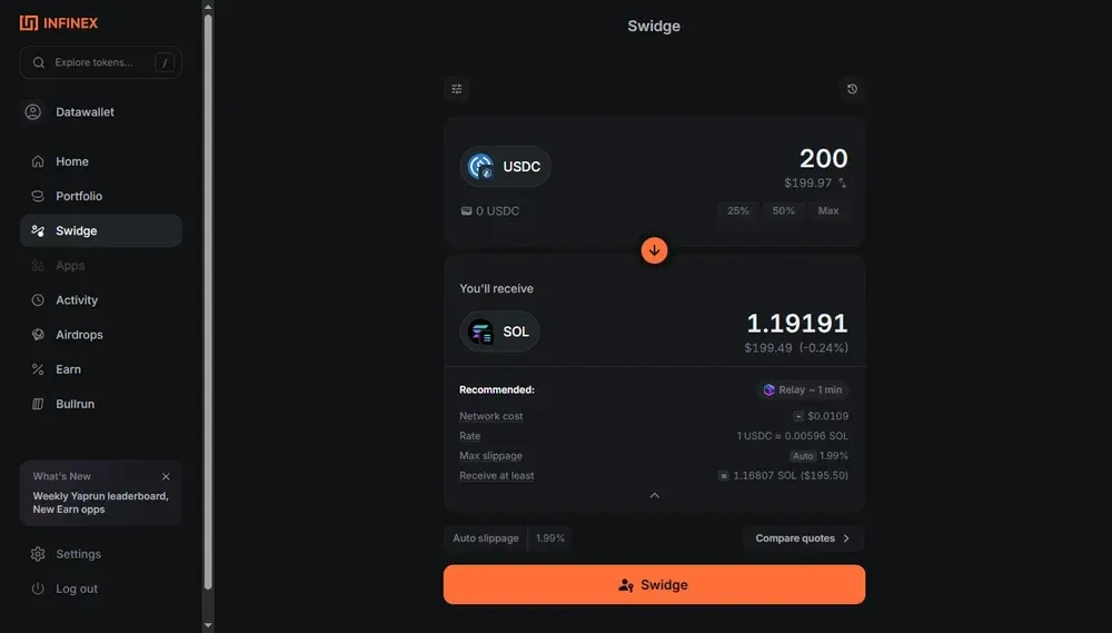 Что я могу сделать с Infinex