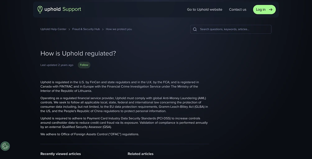 Uphold Licenses and Regulations