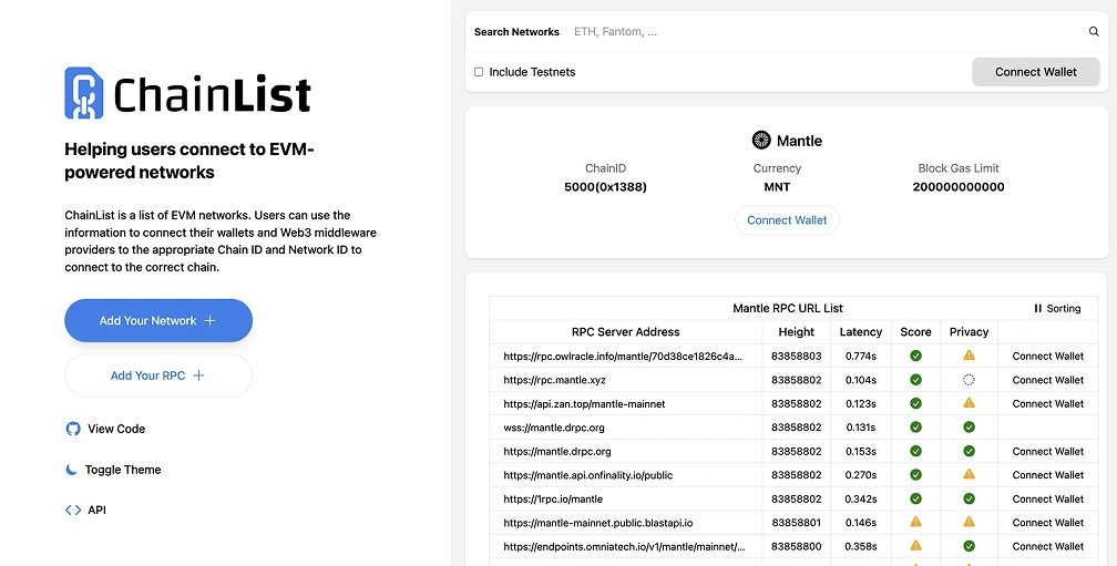 Connect Mantle to MetaMask