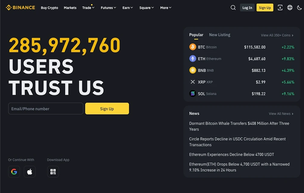 Binance。