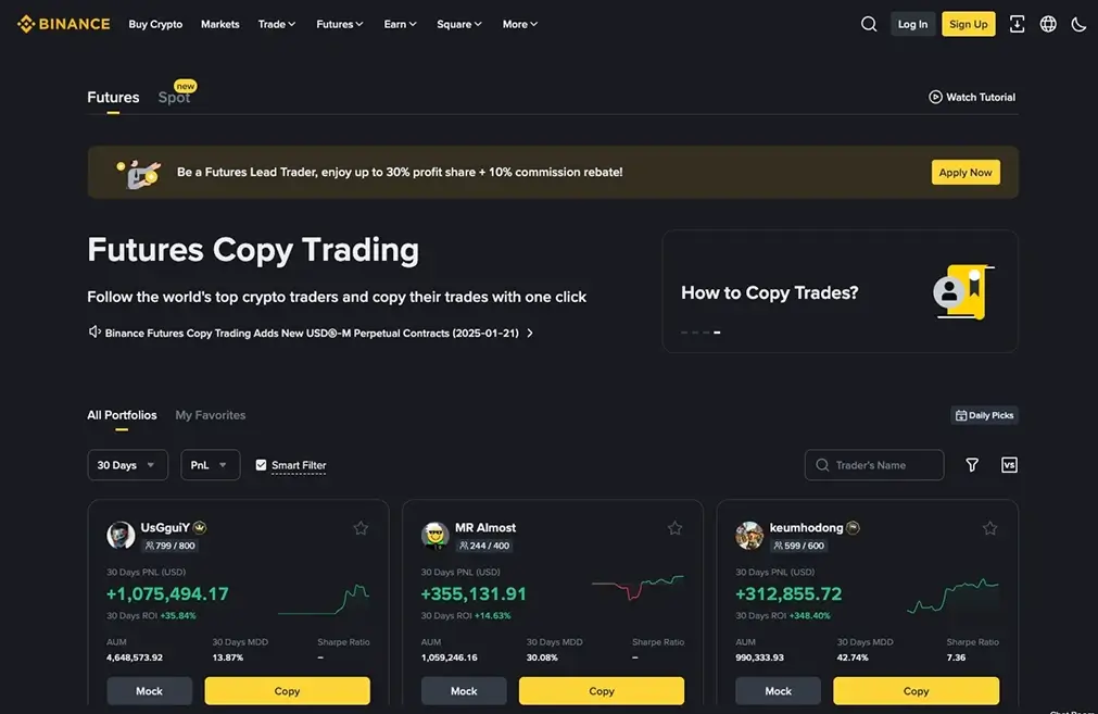 Binance Copy Trading.