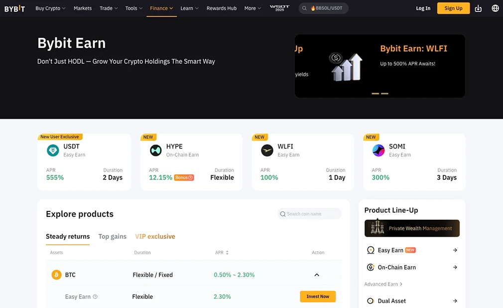 Bybit Earn.