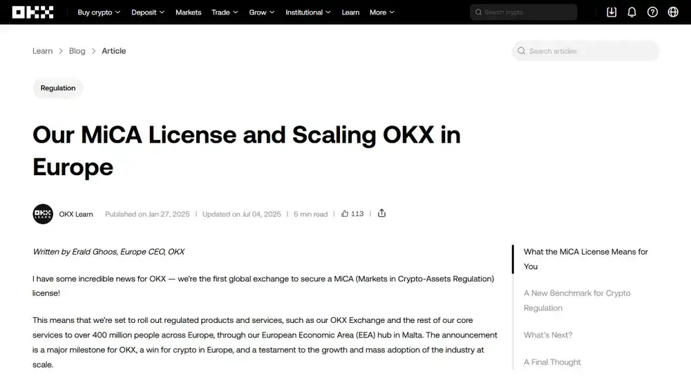 OKX Licenses