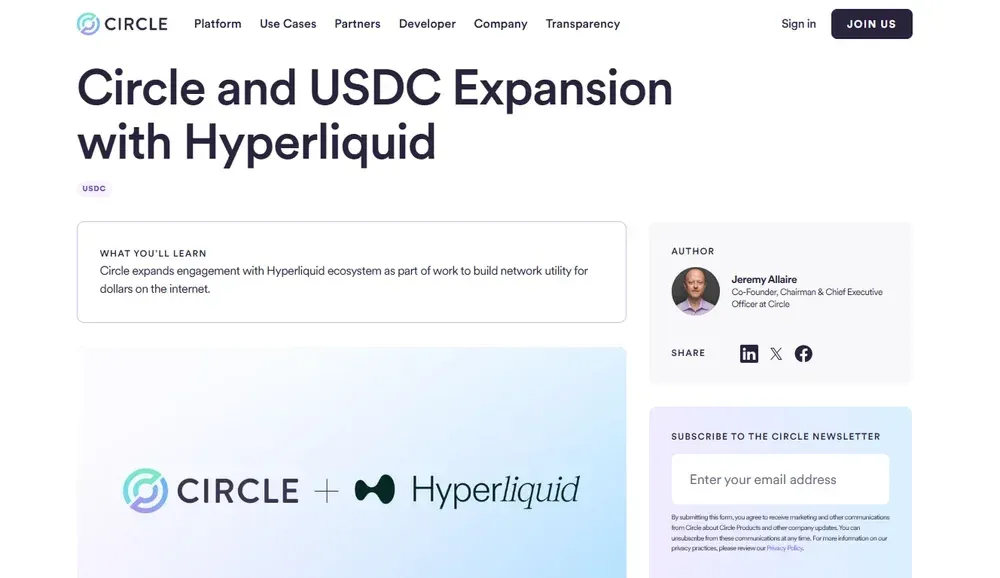 USDC Perps avec Hyperliquid