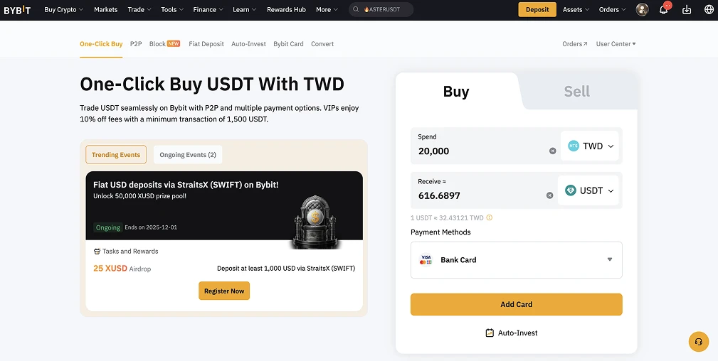 Buy USDT in Taiwan
