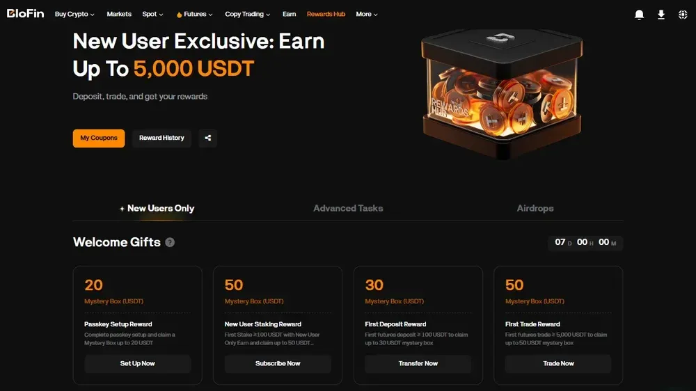 Bonus di benvenuto BloFin per i nuovi utenti