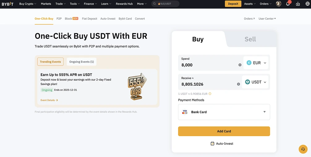 使用信用卡购买 Tether (USDT)