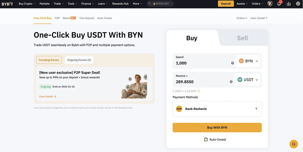 Acheter des USDT en Biélorussie