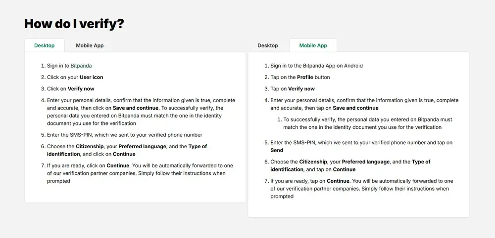 Bitpanda KYC Requirements
